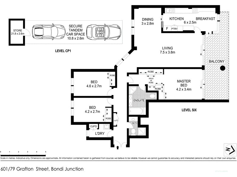 601/79 Grafton Street, Bondi Junction NSW 2022 Floorplan