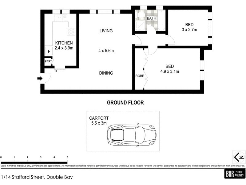 1/14 Stafford Street, Double Bay NSW 2028 Floorplan