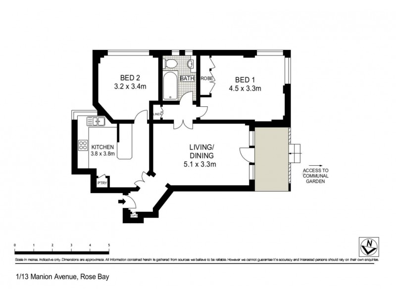 1/13 Manion Avenue, Rose Bay NSW 2029 Floorplan