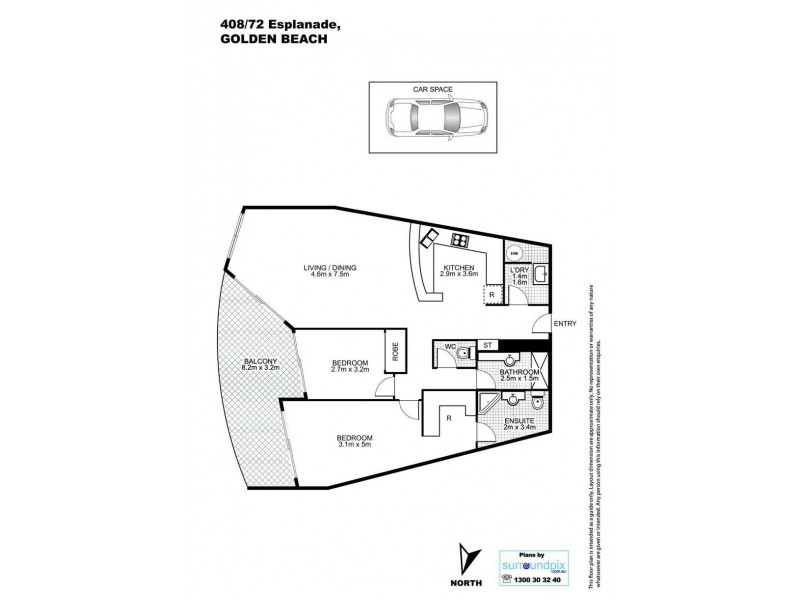 408/72 Golden Beach Esplanade, Golden Beach QLD 4551 Floorplan