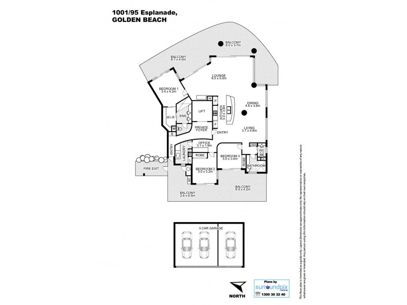 1001/95 Golden Beach Esplanade, Golden Beach QLD 4551 Floorplan