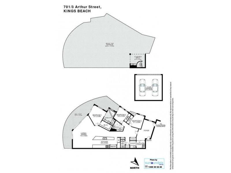 701/3 Arthur Street, Kings Beach QLD 4551 Floorplan