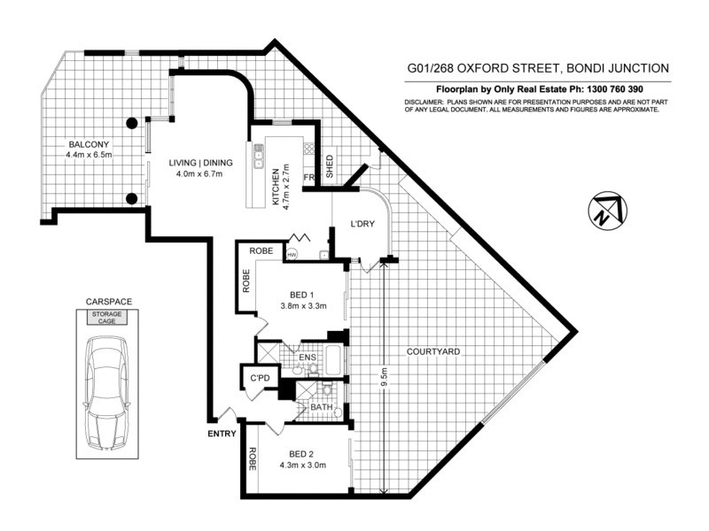 G01/268 Oxford Street, Bondi Junction NSW 2022 Floorplan