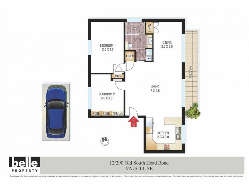 12/290 Old South Head Road, Vaucluse NSW 2030 Floorplan