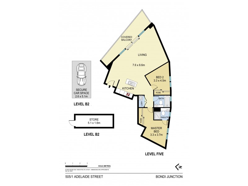 505/1 Adelaide Street, Bondi Junction NSW 2022 Floorplan