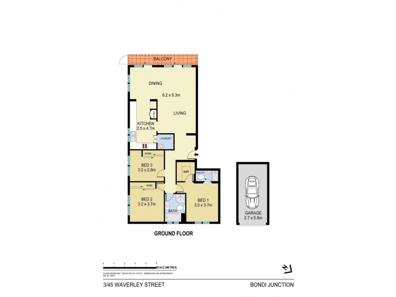 3/45 Waverley Street, Bondi Junction NSW 2022 Floorplan