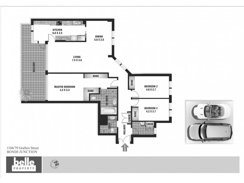 1104/79 Grafton Street, Bondi Junction NSW 2022 Floorplan