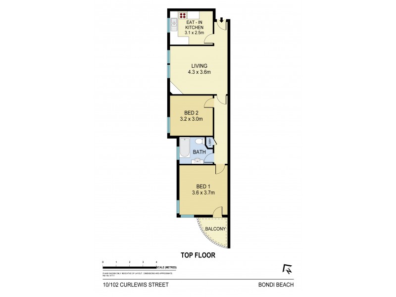 10/102 Curlewis Street, Bondi Beach NSW 2026 Floorplan
