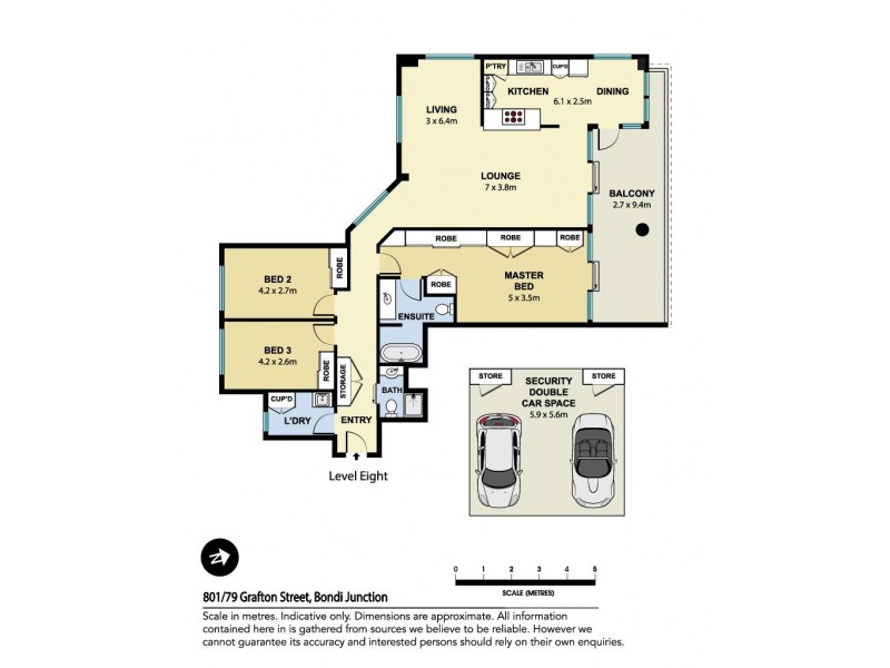 801/79 Grafton Street, Bondi Junction NSW 2022 Floorplan