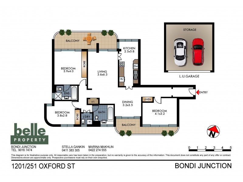 1201/251 Oxford Street, Bondi Junction NSW 2022 Floorplan