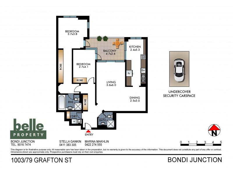 1003/79 Grafton Street, Bondi Junction NSW 2022 Floorplan