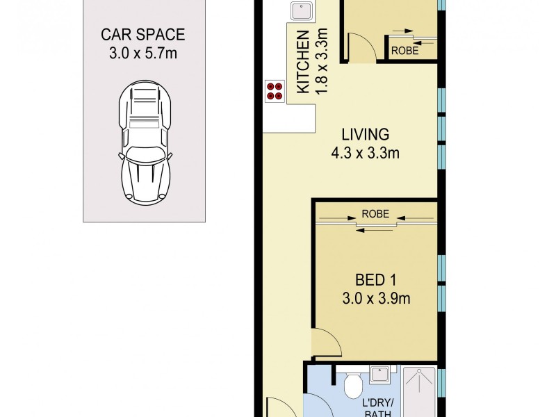 1/34A Fletcher Street, Bondi NSW 2026 Floorplan