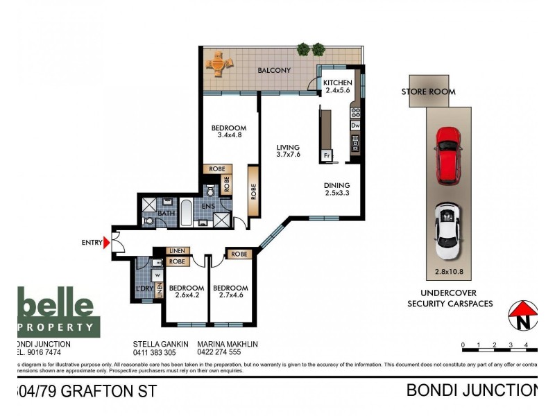 604/79 Grafton Street, Bondi Junction NSW 2022 Floorplan