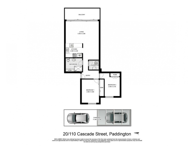 20/110 Cascade Street, Paddington NSW 2021 Floorplan