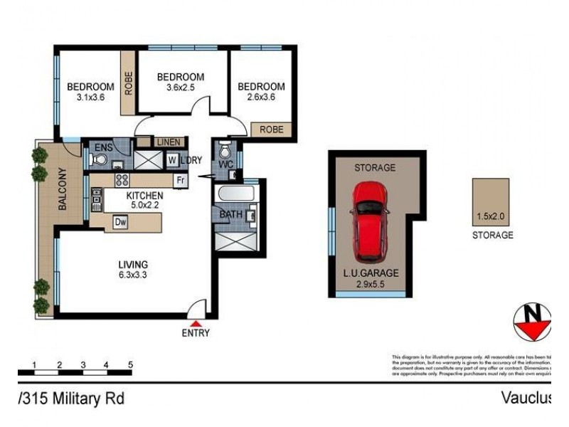 2/315 Military Road, Vaucluse NSW 2030 Floorplan