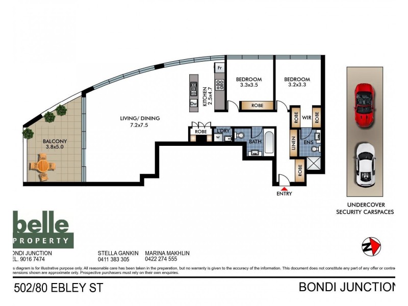 1502/80 Ebley Street, Bondi Junction NSW 2022 Floorplan