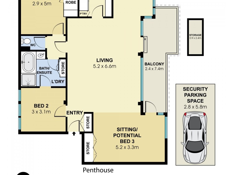 P2/14 Leura Road, Double Bay NSW 2028 Floorplan