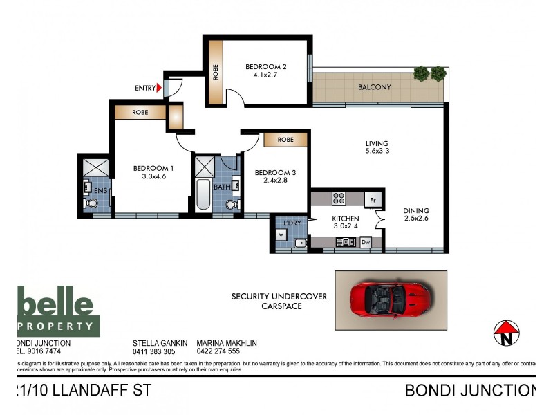 21/10-16 Llandaff Street, Bondi Junction NSW 2022 Floorplan