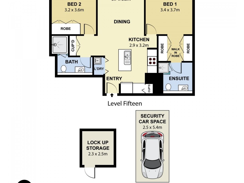 1502/20 Pelican Street, Surry Hills NSW 2010 Floorplan
