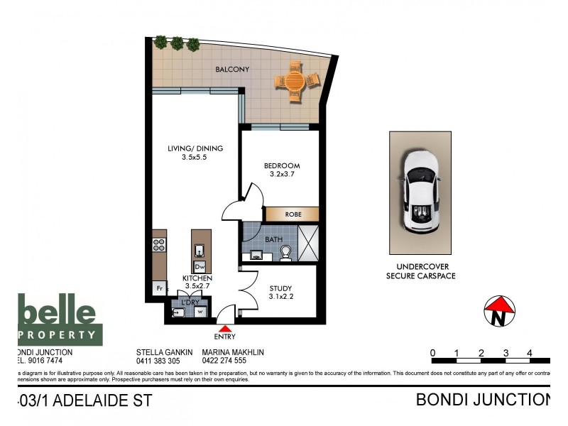 403/1 Adelaide Street, Bondi Junction NSW 2022 Floorplan