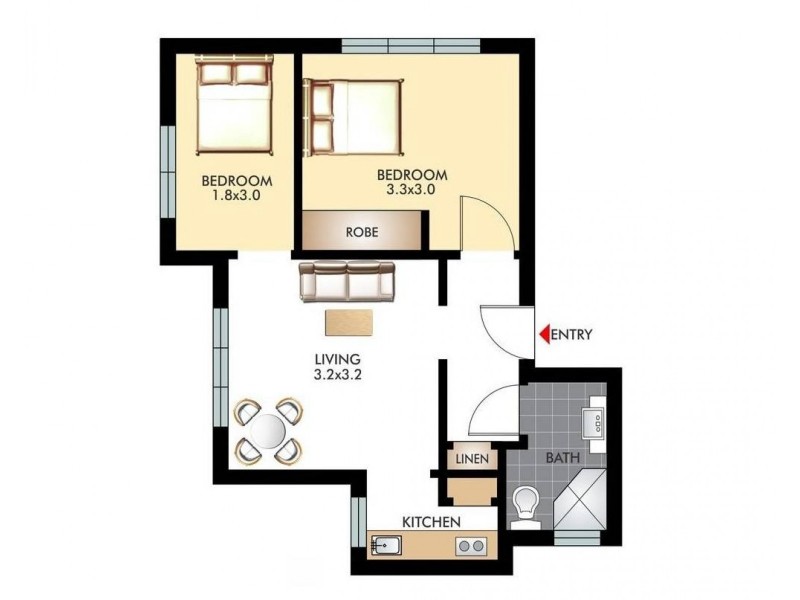 3/9 Macdonald Street, Paddington NSW 2021 Floorplan