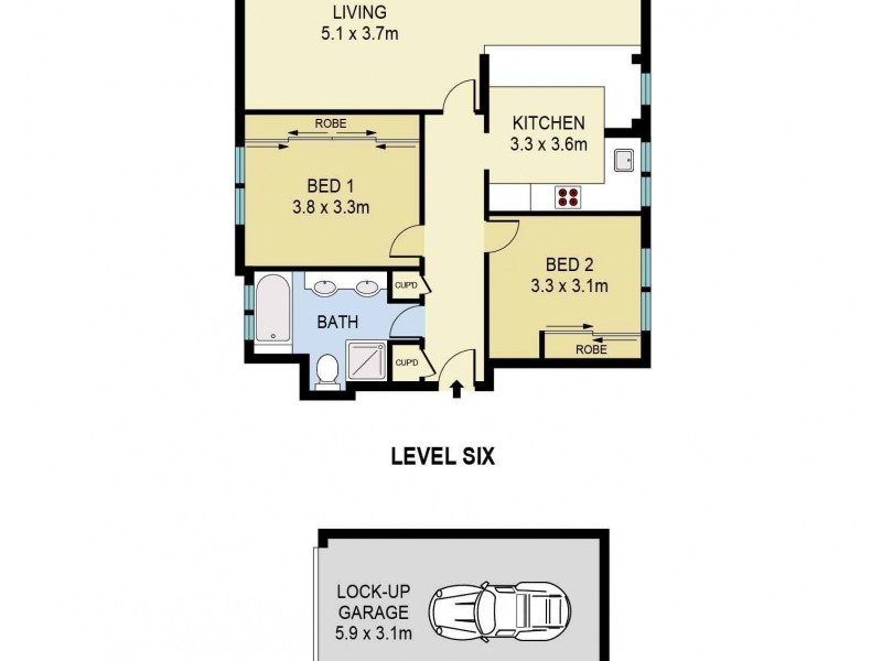 Level 6/21/5-7 Martins Avenue, Bondi Beach NSW 2026 Floorplan