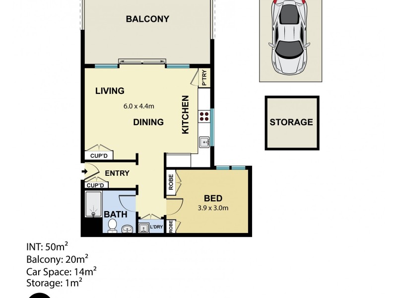 1406/253-255 Oxford Street, Bondi Junction NSW 2022 Floorplan