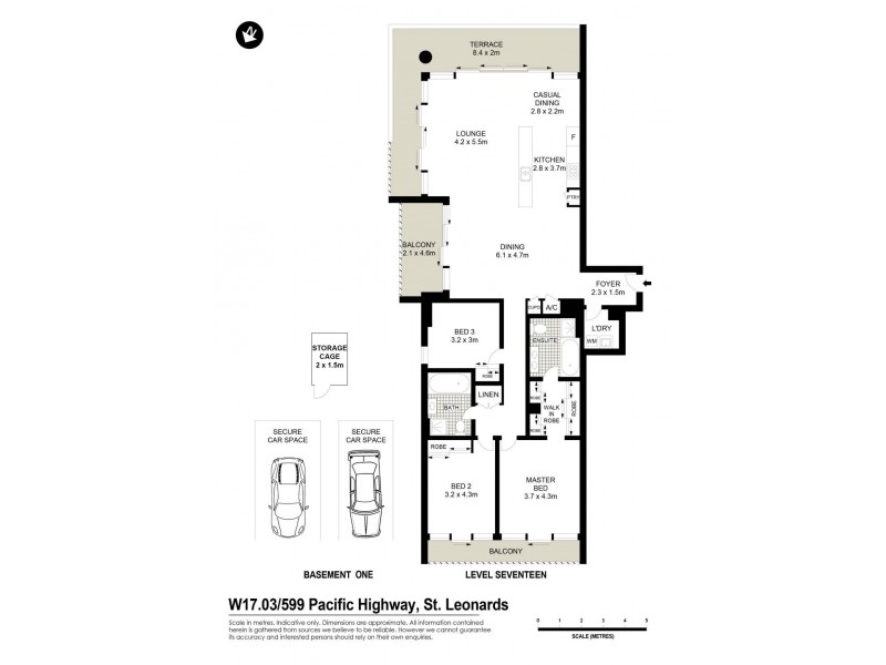1703/599 Pacific Highway, St Leonards NSW 2065 Floorplan