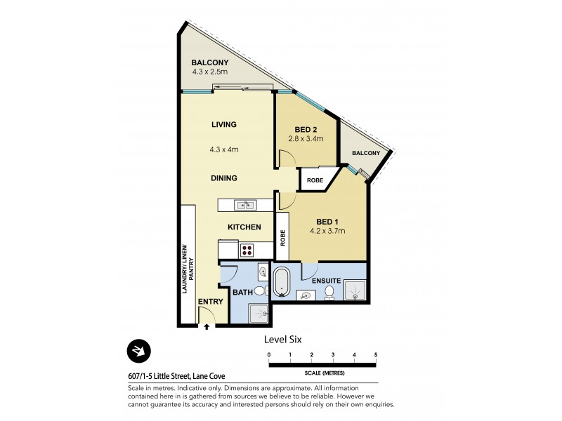 607/1-5 Little Street, Lane Cove NSW 2066 Floorplan