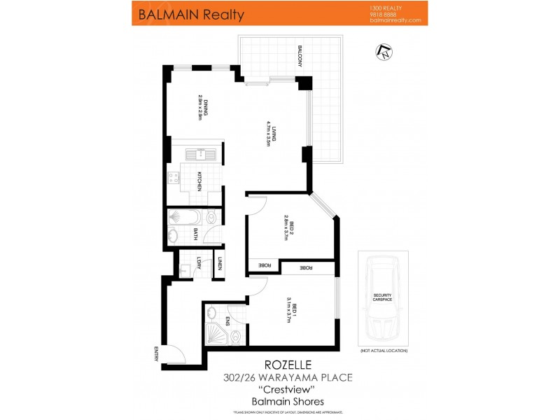 302/26 Warayama Place, Rozelle NSW 2039 Floorplan