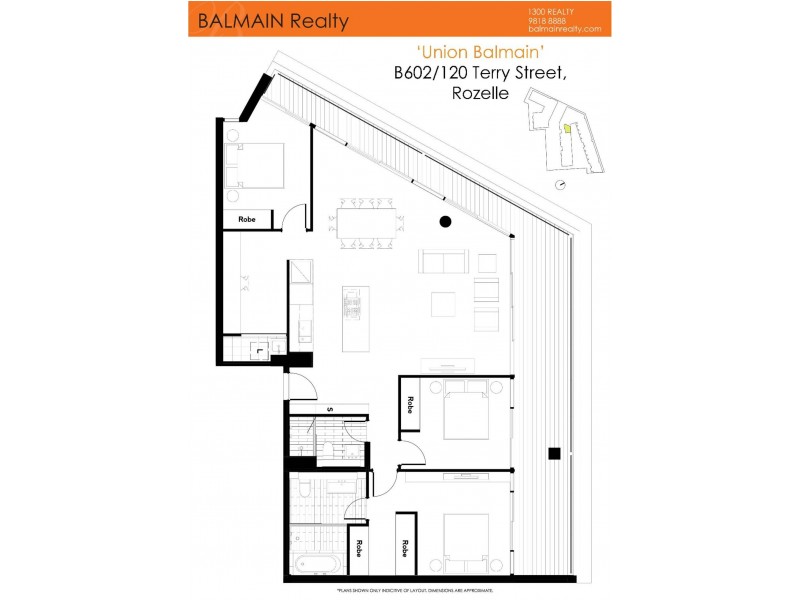 Level 6/602/1 Nagurra Place, Rozelle NSW 2039 Floorplan