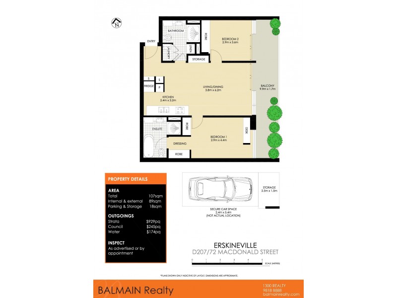 D207/72 MacDonald Street, Erskineville NSW 2043 Floorplan