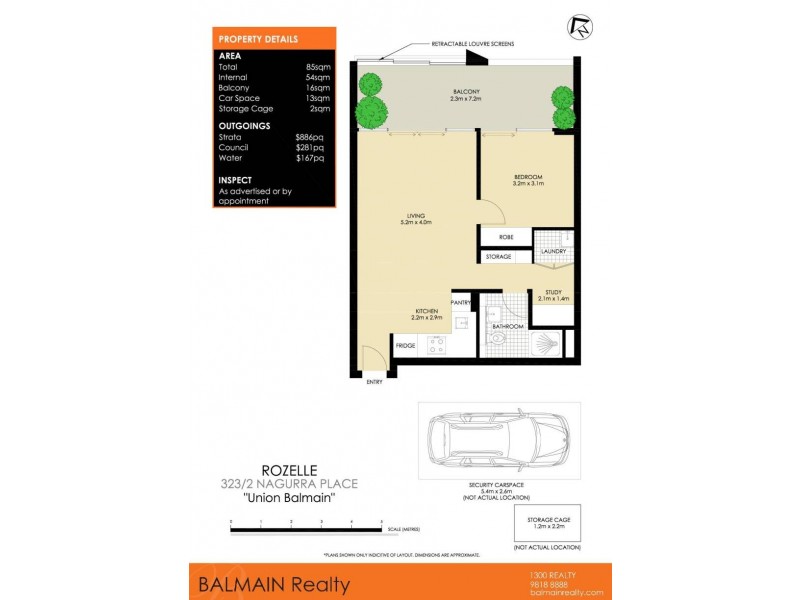 323/2  Nagurra Place, Rozelle NSW 2039 Floorplan