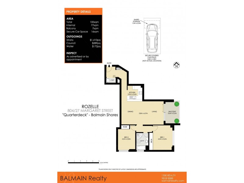 804/27 Margaret Street, Rozelle NSW 2039 Floorplan