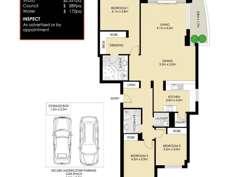 412/3 Warayama Place, Rozelle NSW 2039 Floorplan