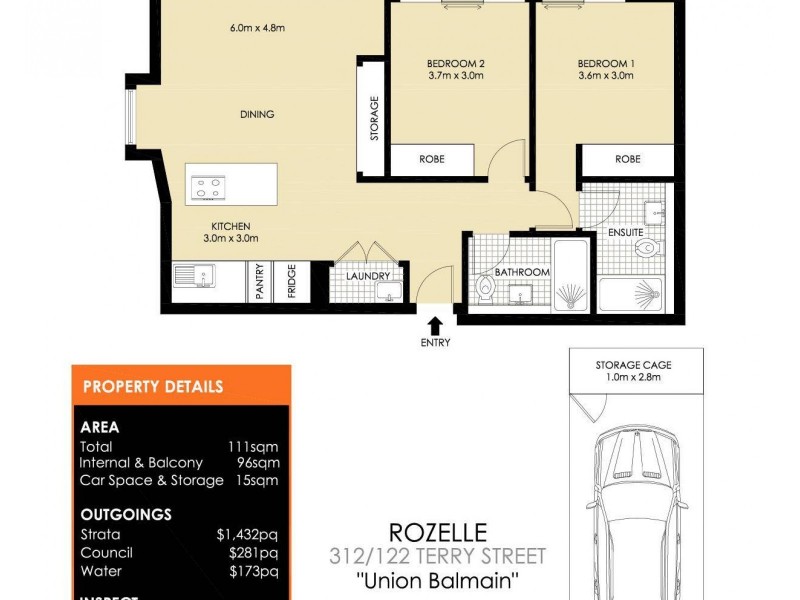 312/122 Terry Street, Rozelle NSW 2039 Floorplan