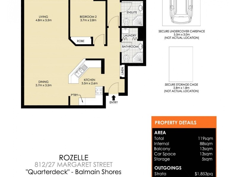 812/27 Margaret Street, Rozelle NSW 2039 Floorplan
