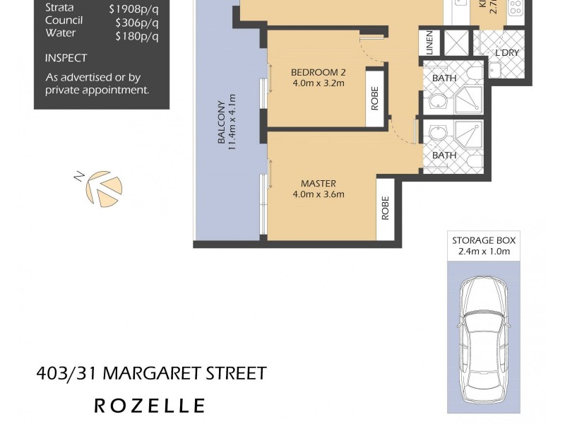 403/31 Margaret Street, Rozelle NSW 2039 Floorplan
