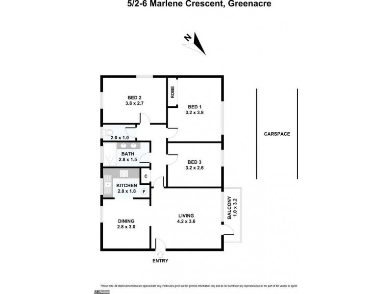 5/2 – 6 Marlene Crescent, Greenacre NSW 2190 Floorplan