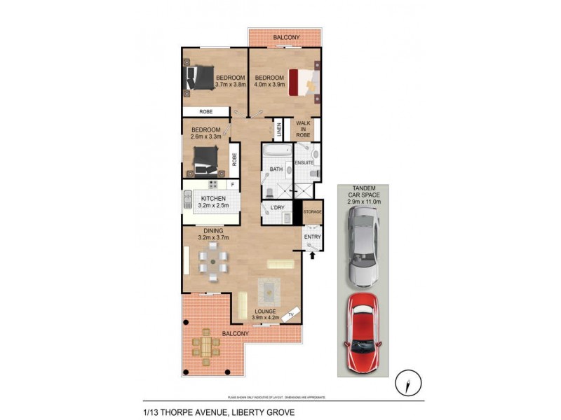 1/13 Thorpe Avenue, Liberty Grove NSW 2138 Floorplan