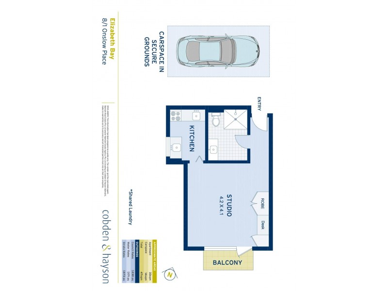 8/1 Onslow Place, Elizabeth Bay NSW 2011 Floorplan