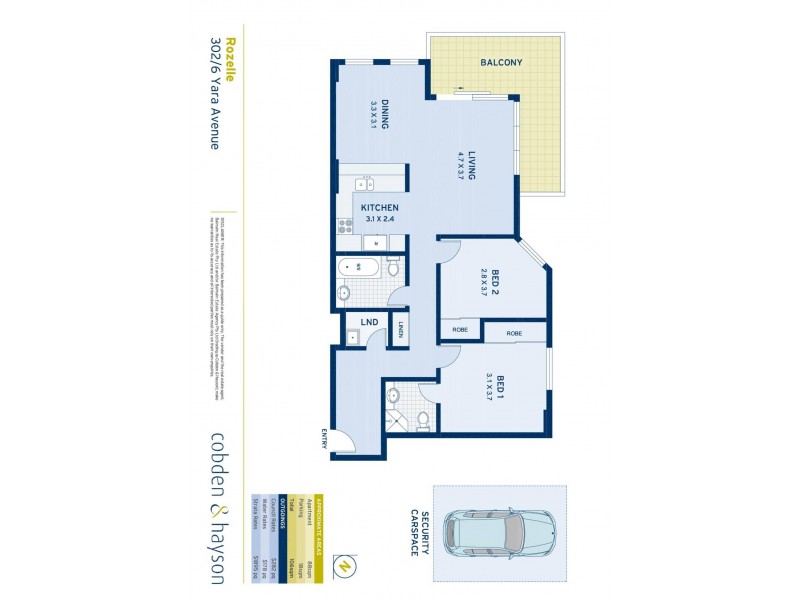 302/6 Yara Avenue, Rozelle NSW 2039 Floorplan