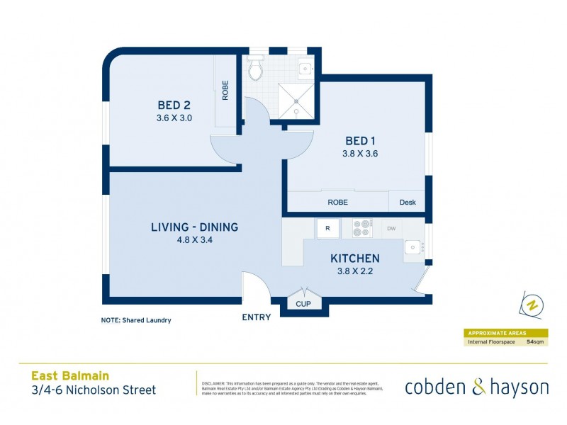 3/4-6 Nicholson Street, Balmain East NSW 2041 Floorplan