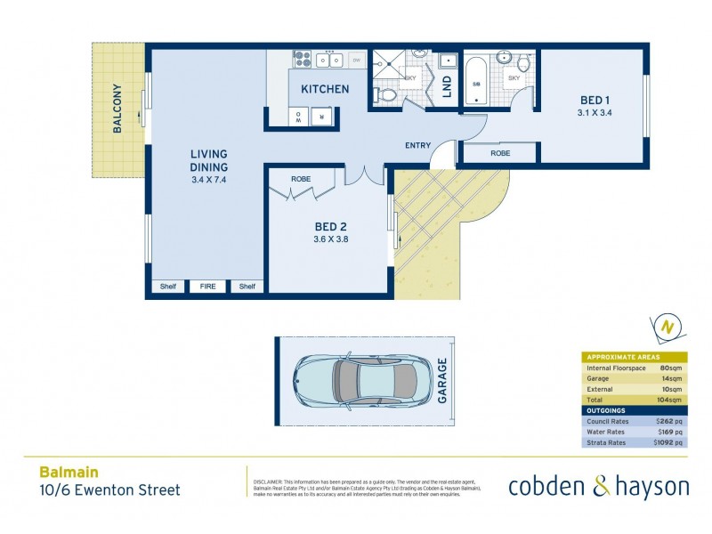 10/6 Ewenton Street, Balmain NSW 2041 Floorplan