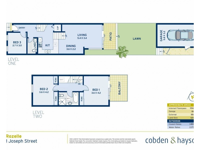 1 Joseph Street, Rozelle NSW 2039 Floorplan
