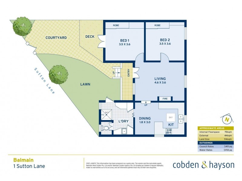 1 Sutton Lane, Balmain NSW 2041 Floorplan