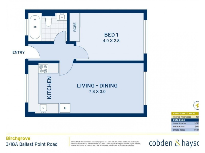 3/18A Ballast Point Road, Birchgrove NSW 2041 Floorplan
