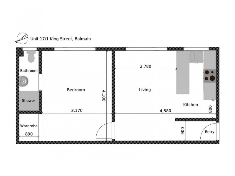 17/1 King Street, Balmain NSW 2041 Floorplan