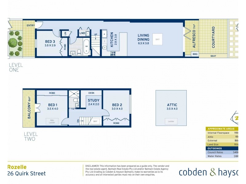 26 Quirk Street, Rozelle NSW 2039 Floorplan