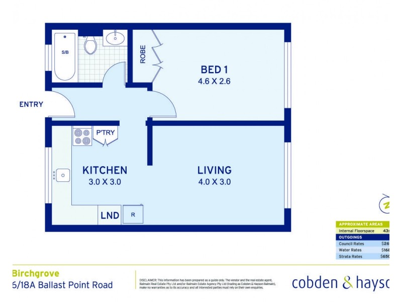 6/18a Ballast Point Road, Birchgrove NSW 2041 Floorplan